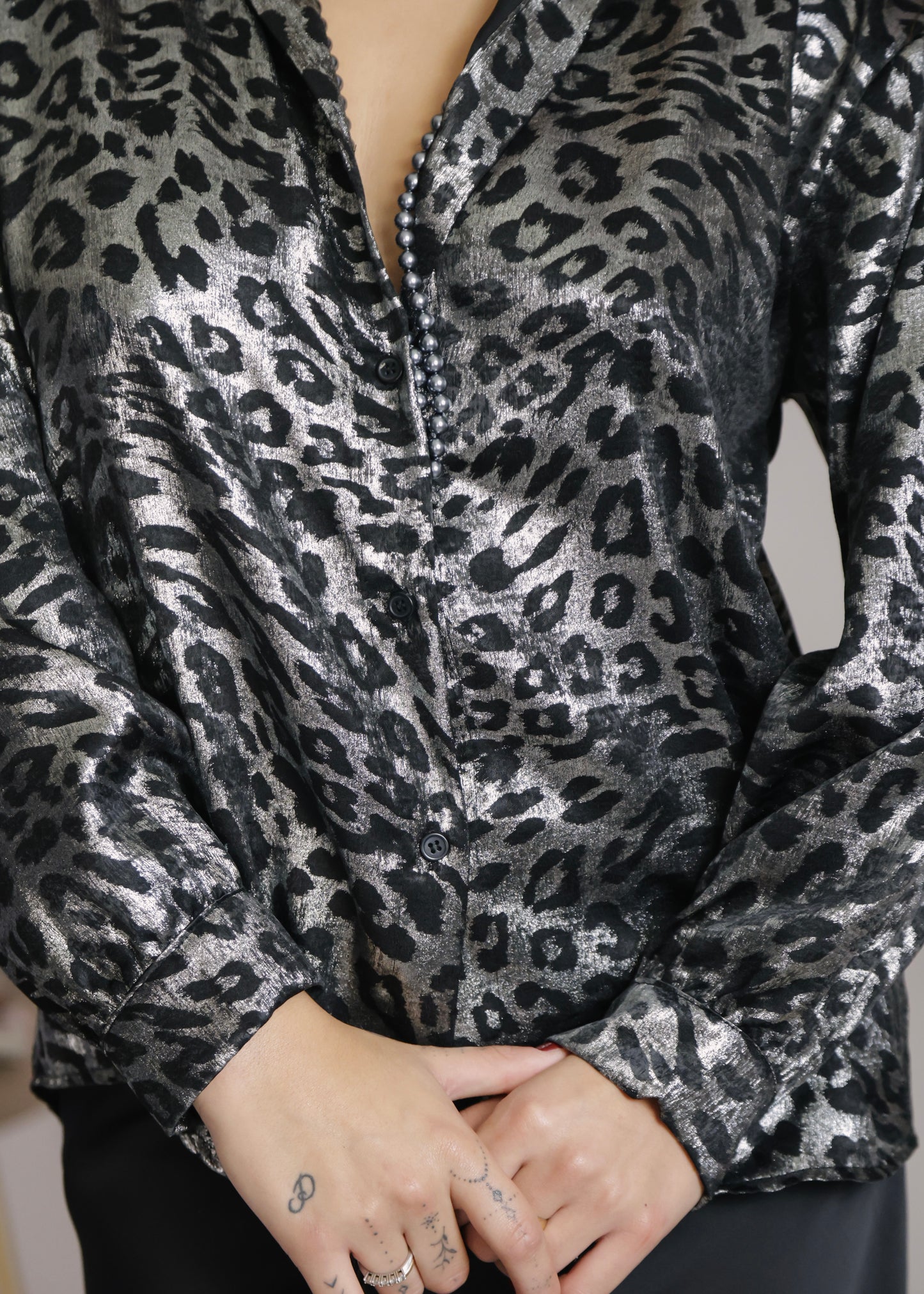 Camicia animalier silver