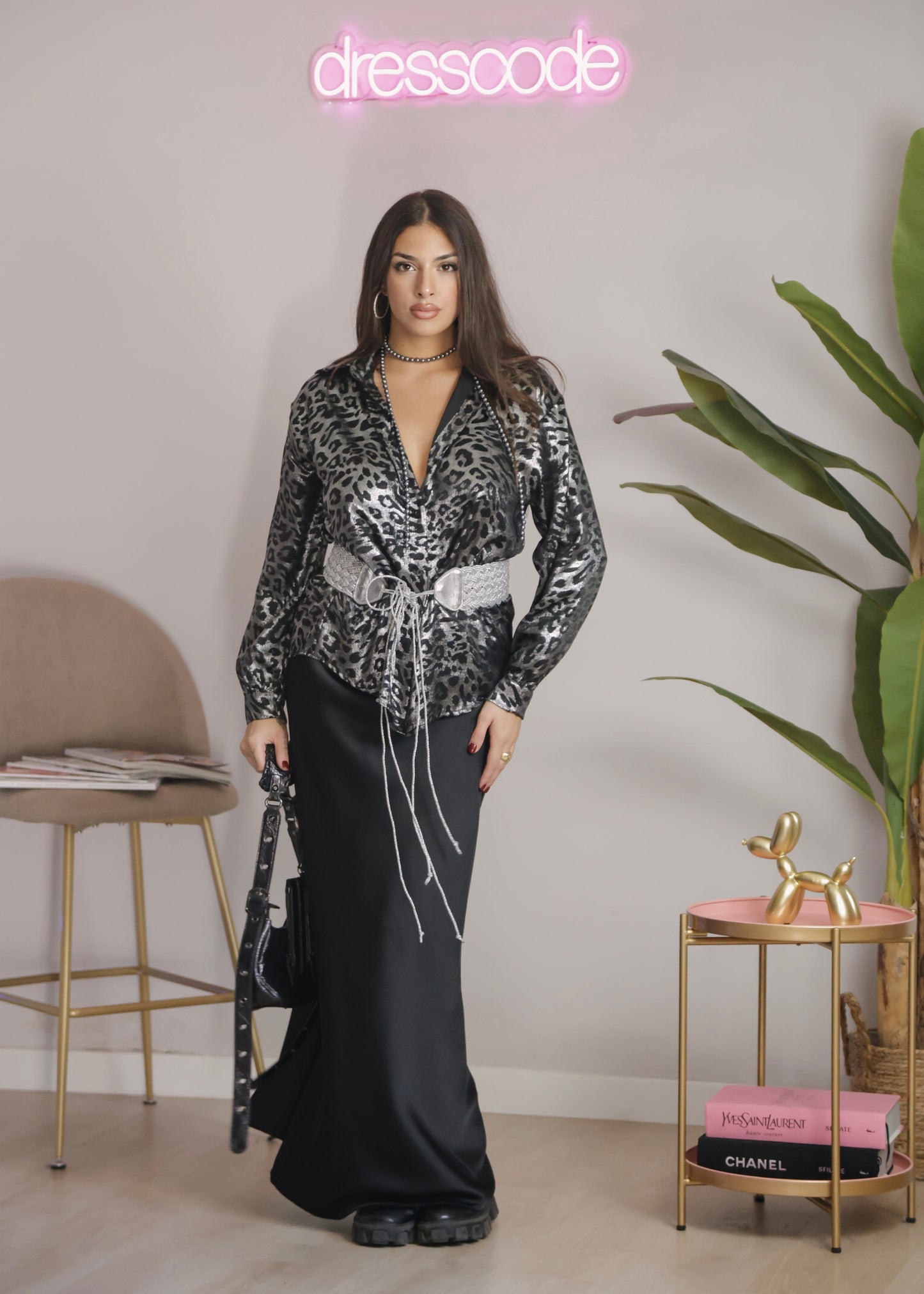 Camicia animalier silver