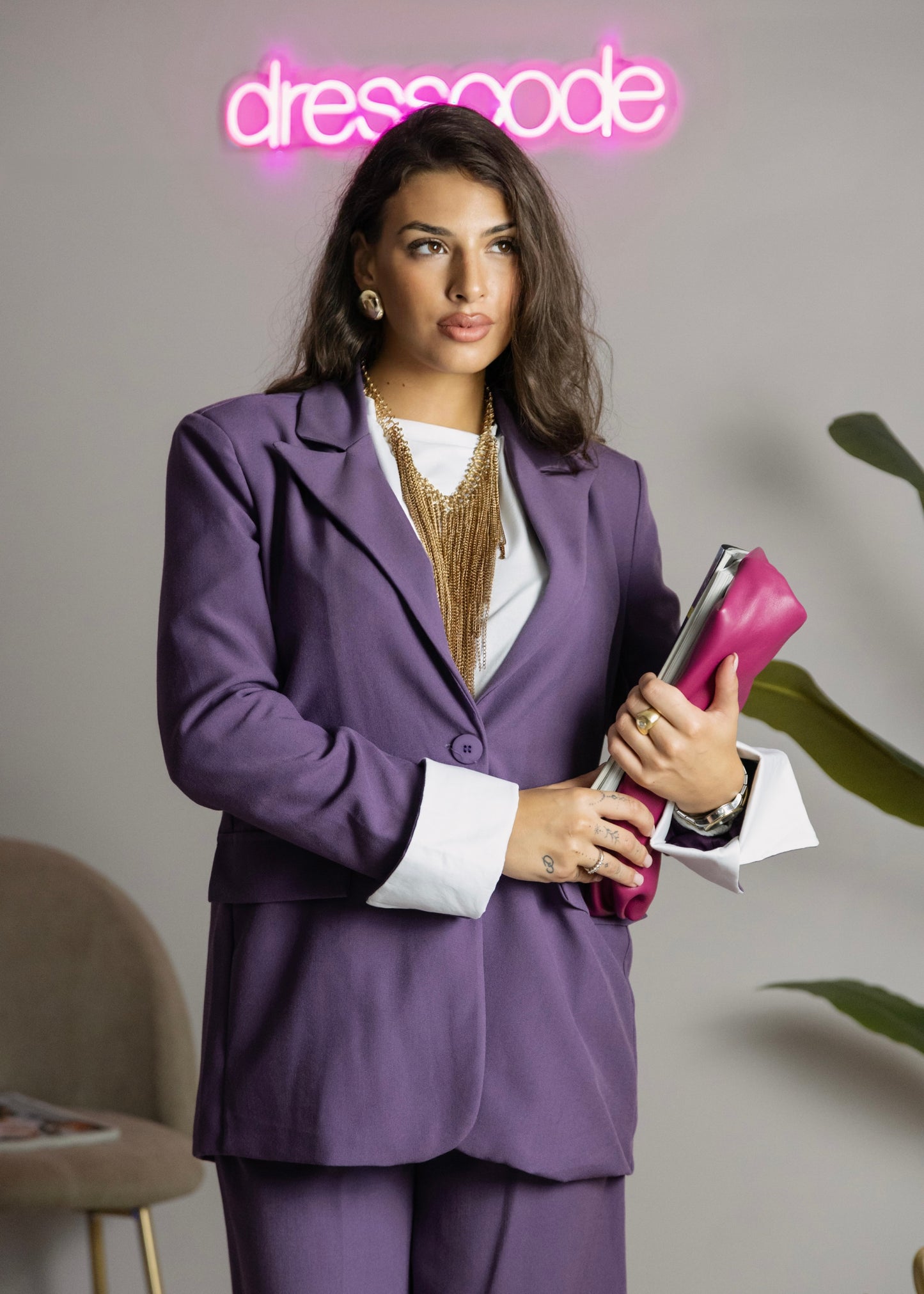 Tailleur office melanzana