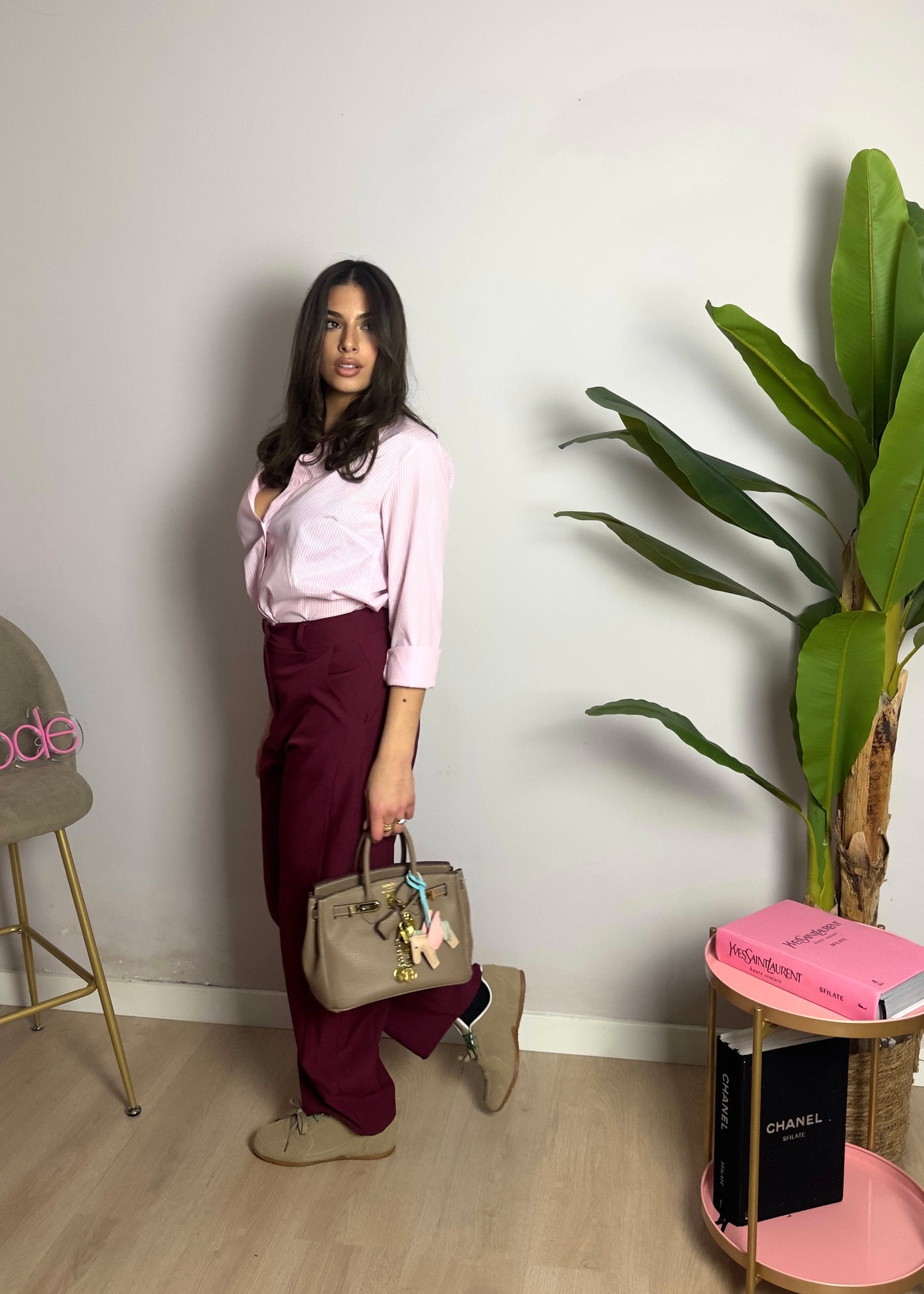 Pantalone balloon bordeaux