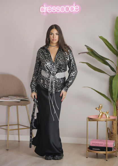 Camicia animalier silver