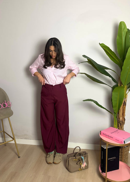 Pantalone balloon bordeaux